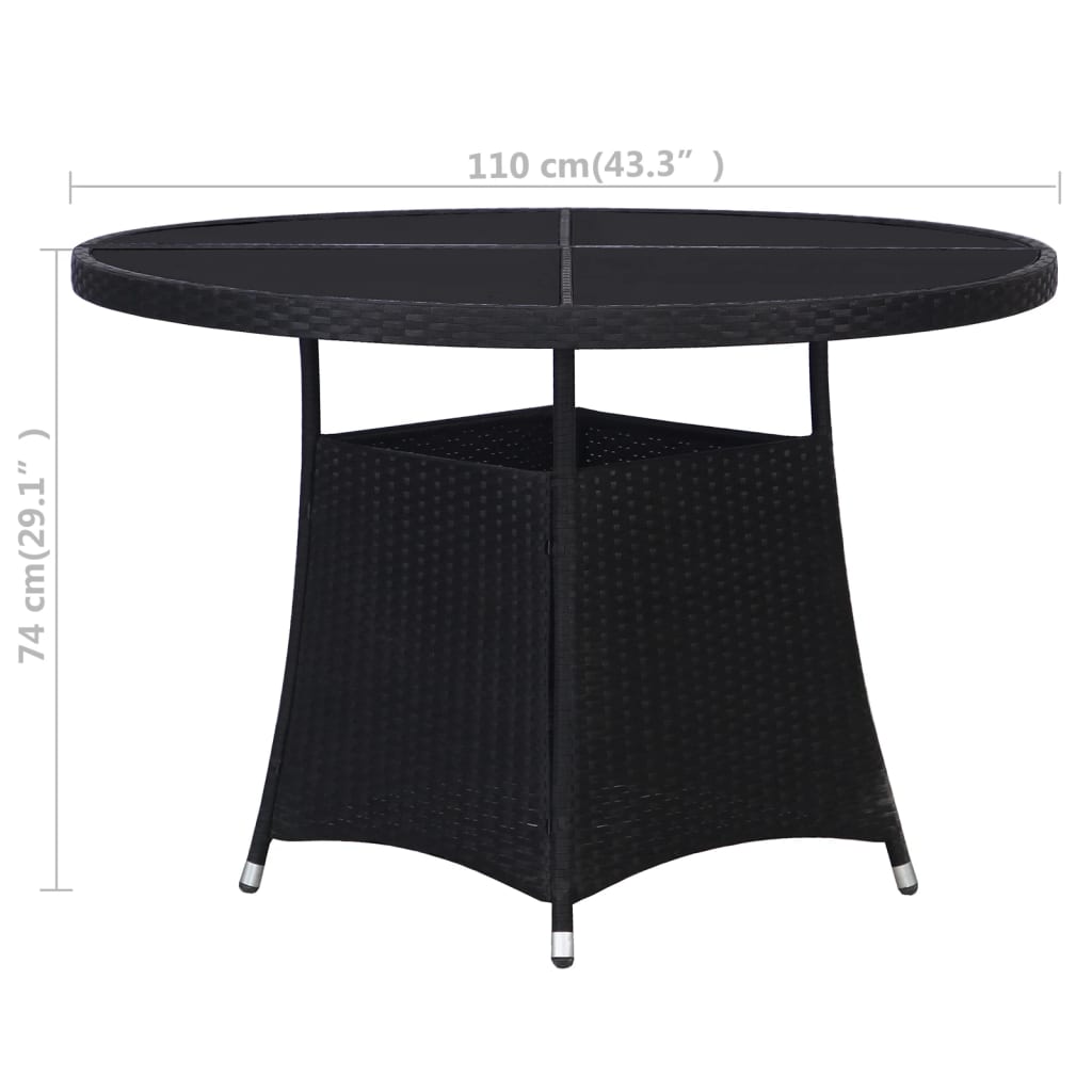 Tuintafel Ø Poly Rattan