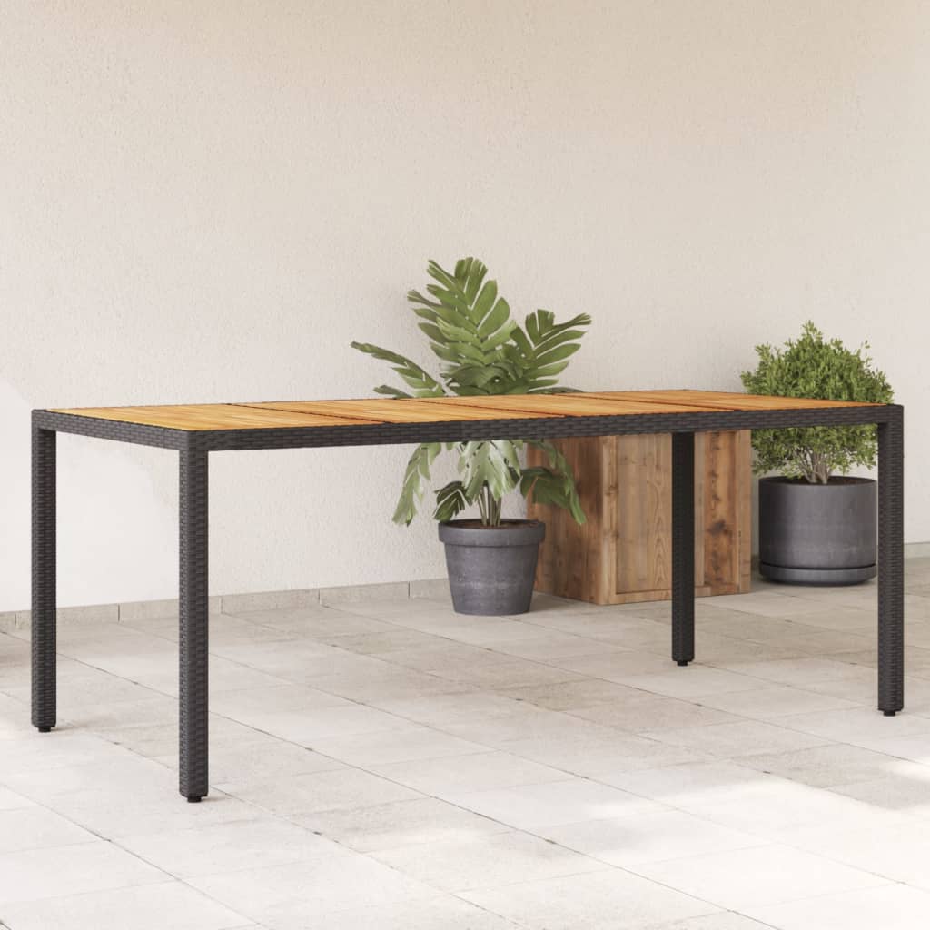 Tuintafel Met Acaciahouten Blad 190X90X75 Cm Poly Rattan