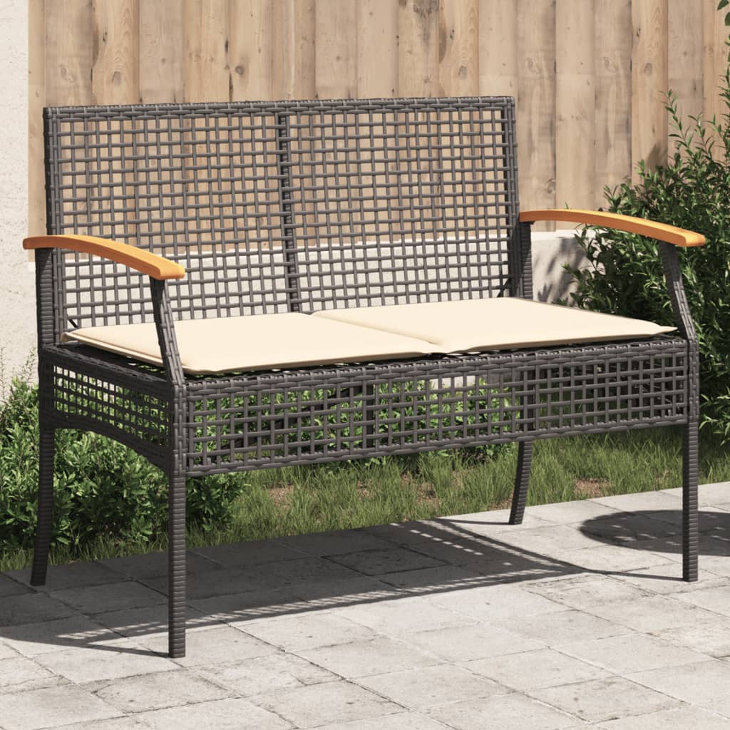 Tuinbank Met Kussen Poly Rattan En Acaciahout
