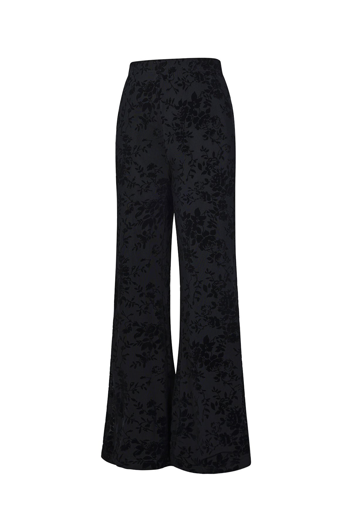 Woven Polyester Fiber Women's Flared Pants Sexy Floral Print 2-piece set