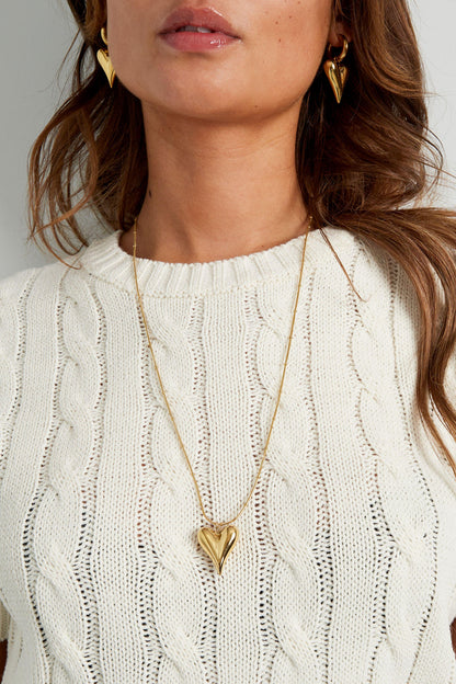 bolletjes ketting met iconische hart groot