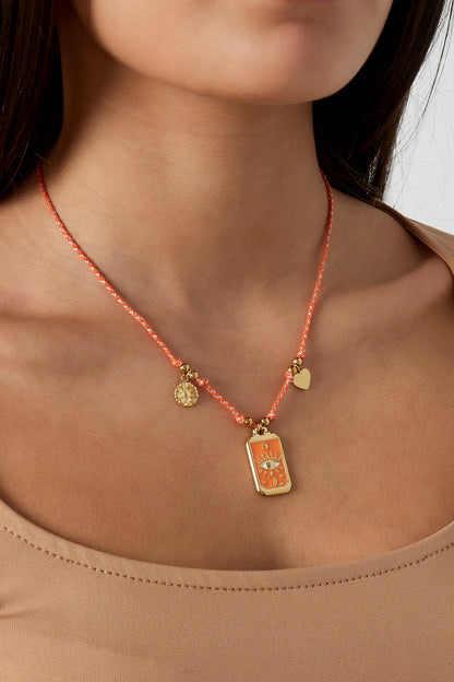 Eclipse Charm Necklace - Orange Gold