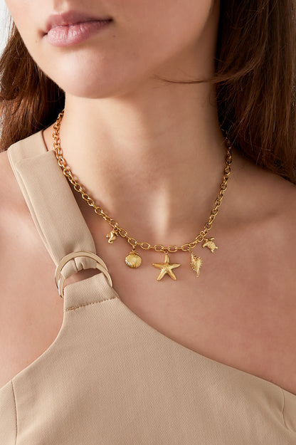 Bloemige ketting - Gold kleur