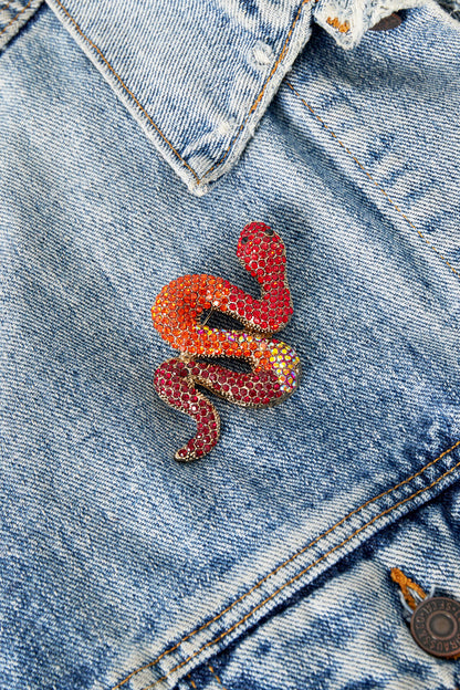 Slang Broche - Roze & Paars