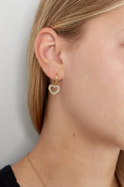 diamant hart oorbellen