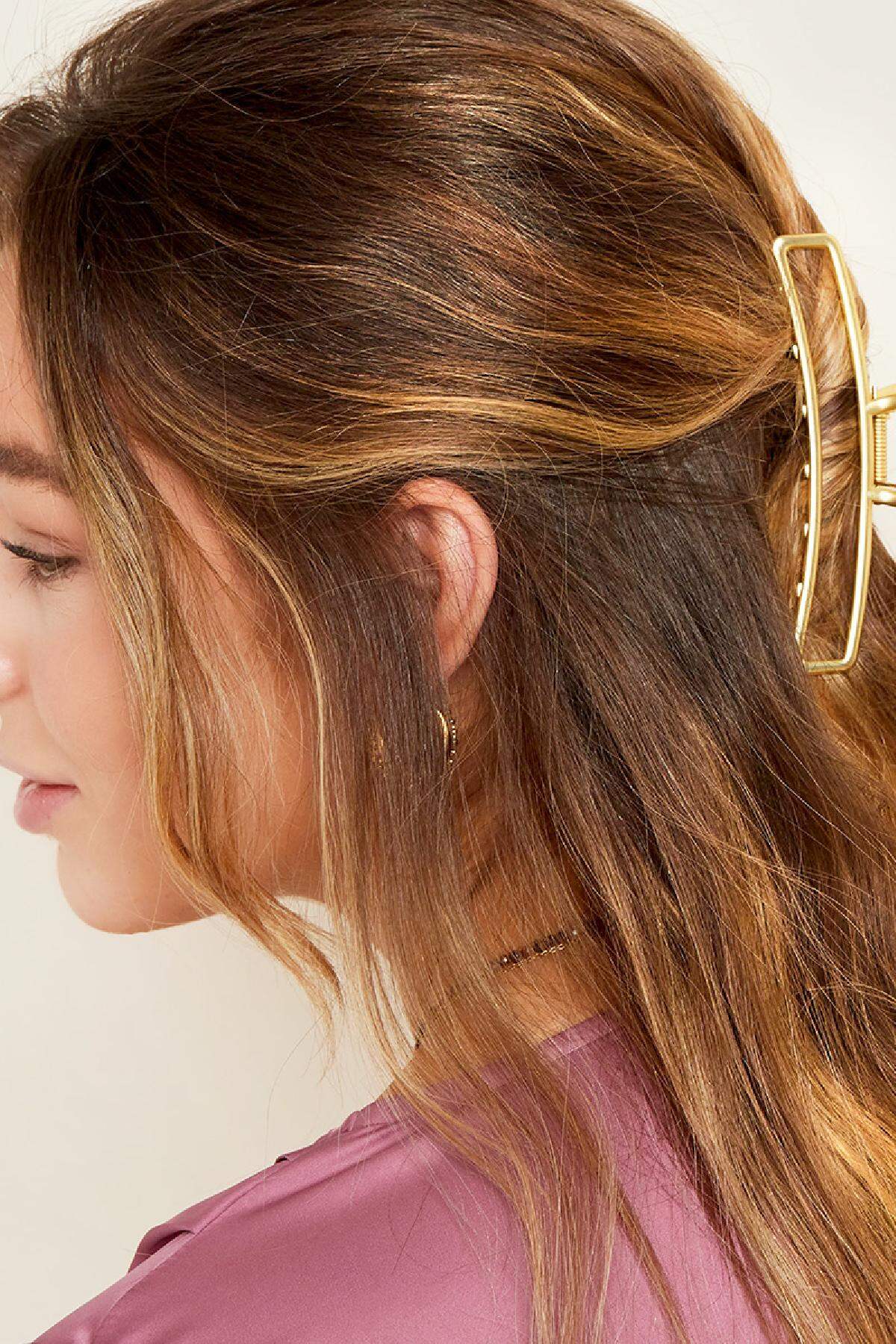 Grote metalen haarclip in Goud kleurkleur Vintage Goud kleur Metaal