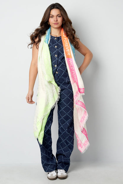 Colorful Print sjaal - multi