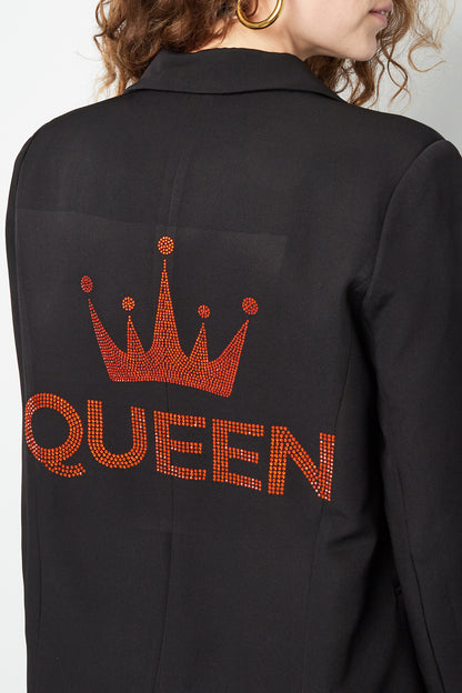 Polyester Vrouwen Suit Jas Kroon Borduurwerk
