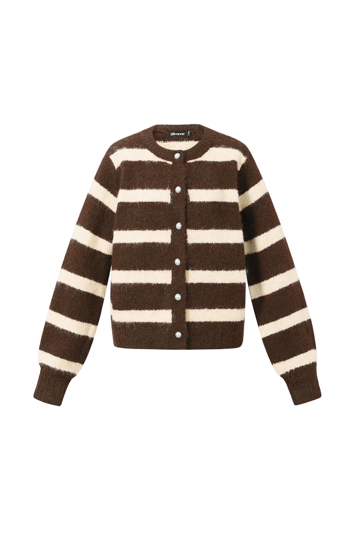 Knitted Polyester Fiber Women's Cardigan Casual Stripes
