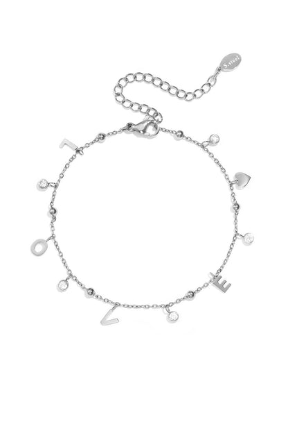 Love armband met hangende steentjes
