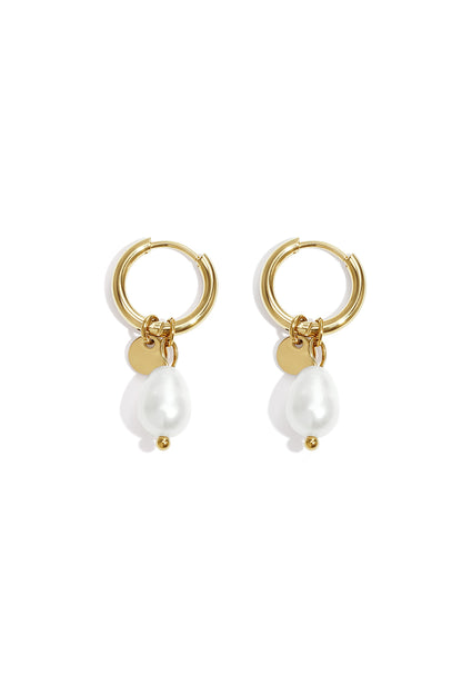 Oorbellen Pearl Drops Zilver Stainless Steel