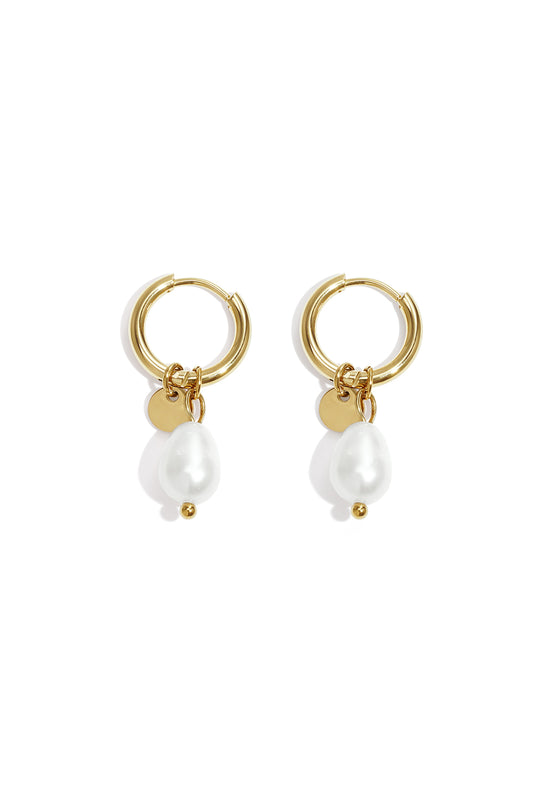 Oorbellen Pearl Drops Zilver Stainless Steel