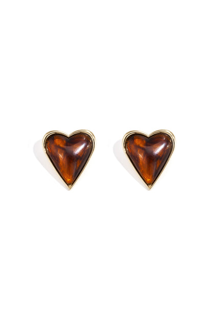 Oorbellen met hartvormige stift van legering, retro, alledaags en eenvoudig, dames sieraden