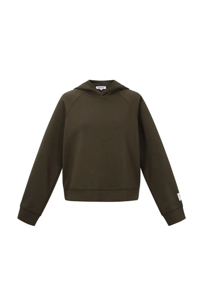 Gebreide Polyestervezel Vrouwen Hoodie Sportief Eenvoudige Kleur