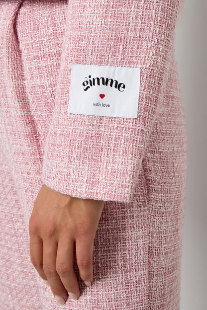 Geweven Polyestervezel Vrouwen Jas Elegant Geruit Statement