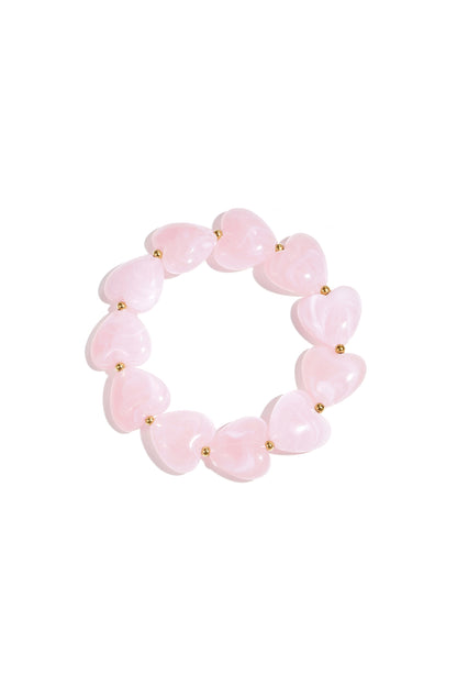Armband met hartvormige kralen