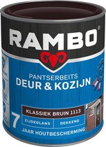 Rambo Pantserbeits Deur & Kozijn Zijdeglans Dekkend - Super Vochtregulerend - Klassiek Bruin - 0.75L