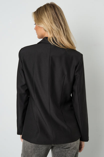 Woven Polyester Fiber Women's Suit Set Elegant Solid Color Fall/Winter