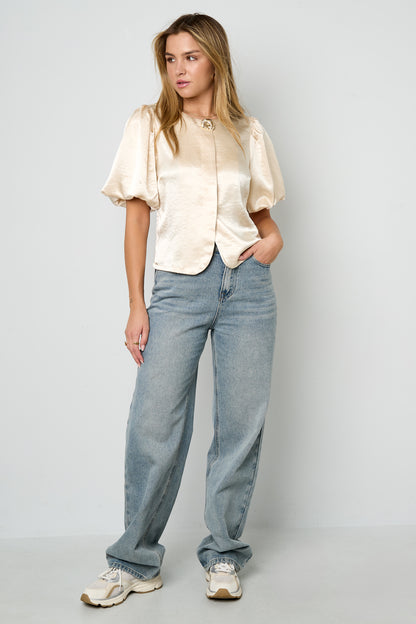 Woven Polyester Fiber Women's Short Sleeve Tops Elegant Solid Color