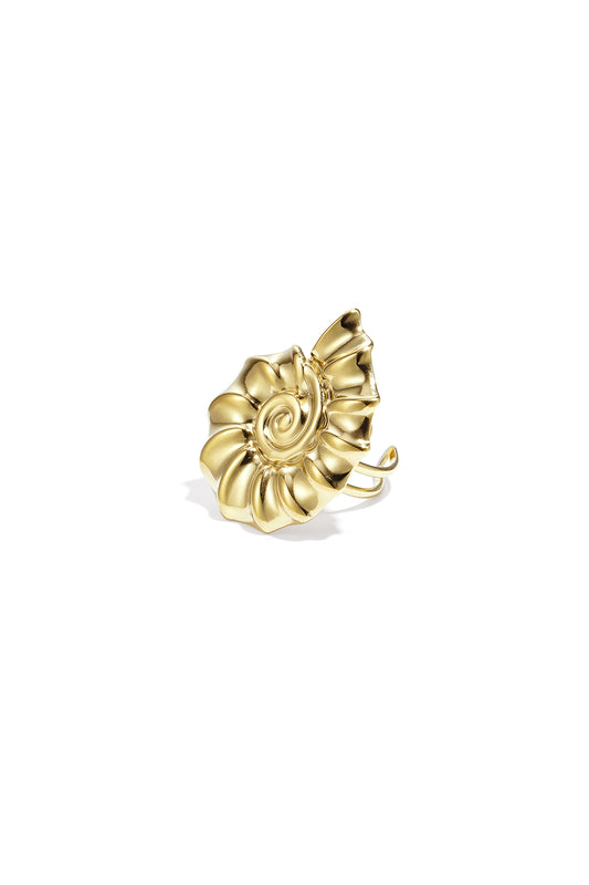 Opvallende ringen van roestvrij staal met schelpmotief, casual, vakantie-/strandstijl, eenvoudige serie damessieraden