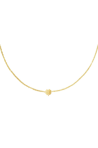 RVS ketting klavertje Goud kleur Stainless Steel