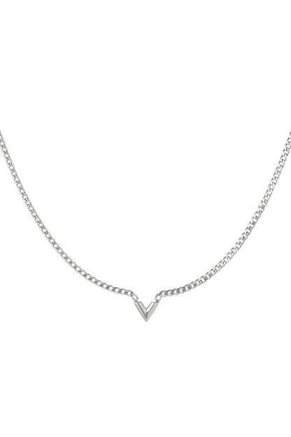 Edelstalen Ketting Letter V Goud kleur Stainless Steel