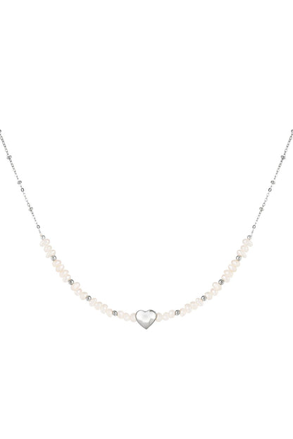 Ketting mooie parel Goud kleur Stainless Steel