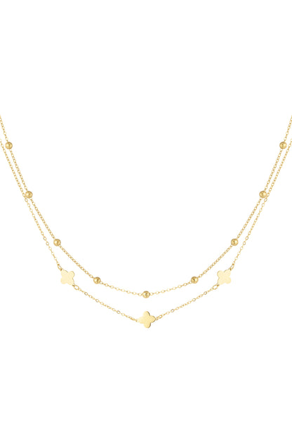 ketting dubbel klaver/bolletjes