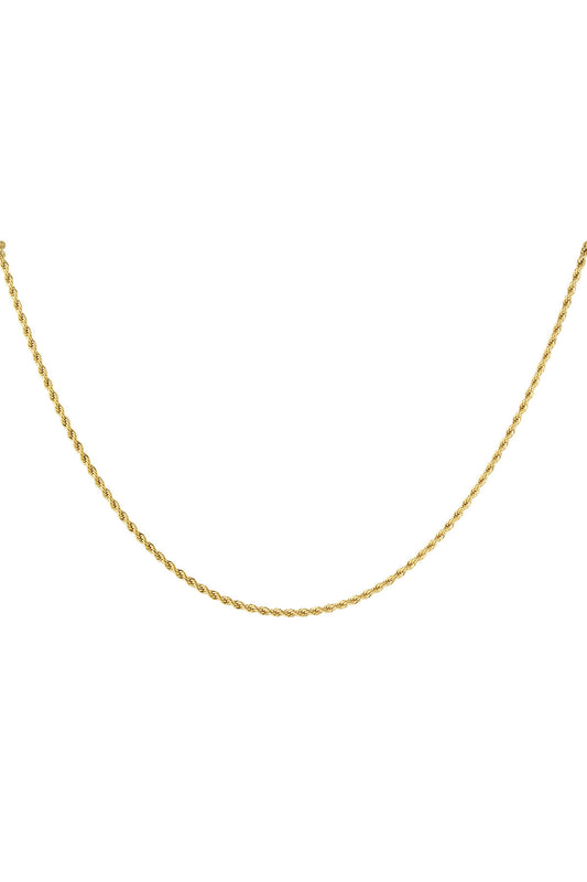 Unisex ketting gedraaid kort - Goud kleur-2.0MM