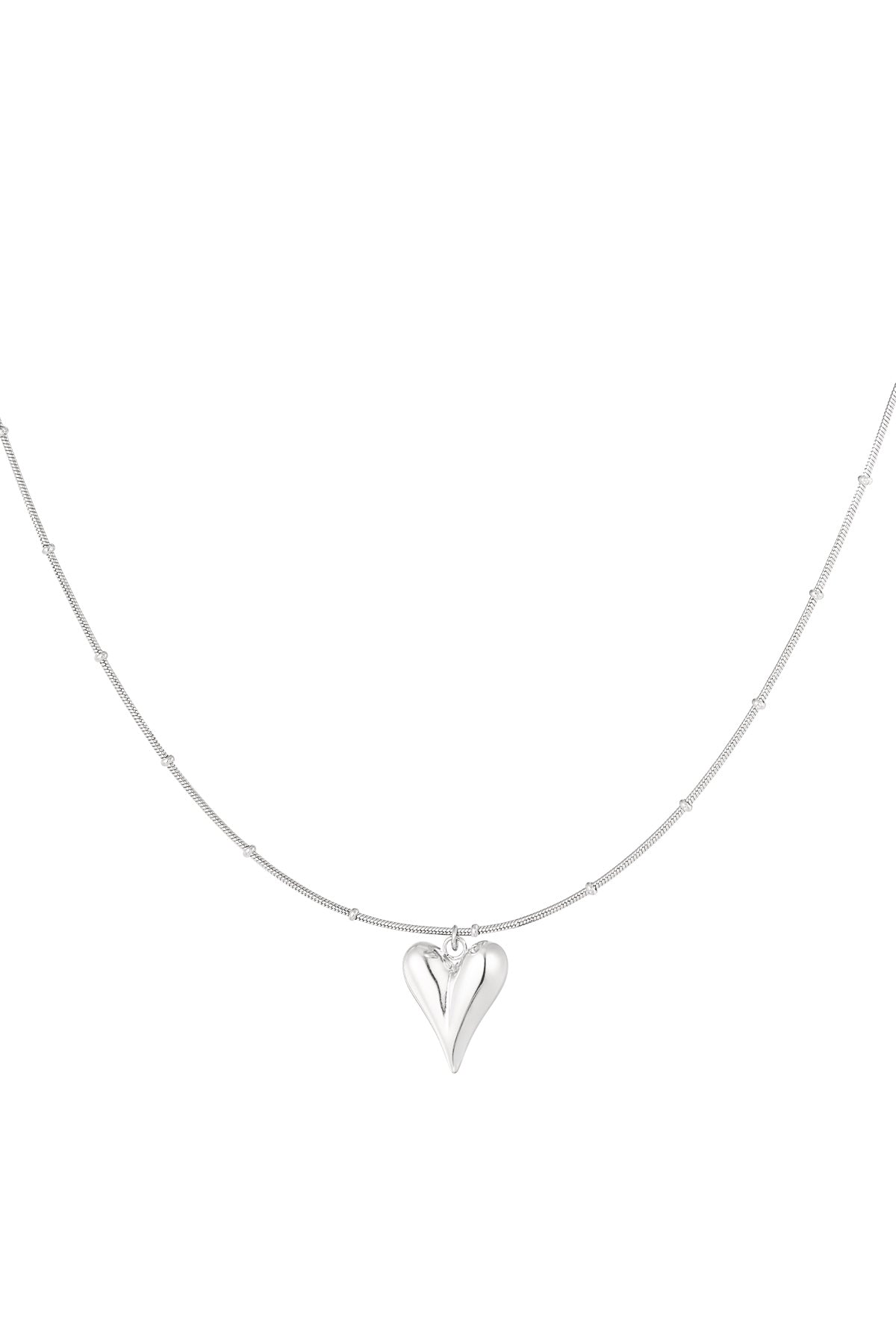 Bolletje ketting met iconisch hart medium