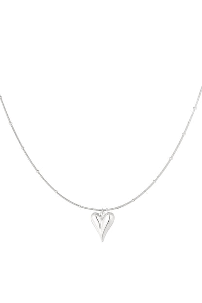 Bolletje ketting met iconisch hart medium