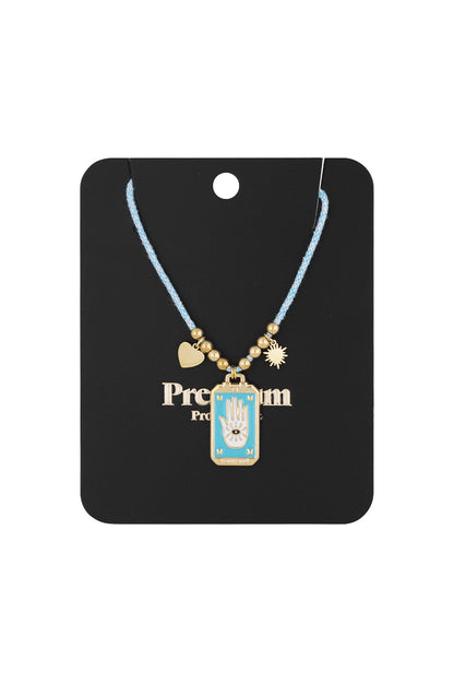 Eclipse Charm Necklace - Blue Gold kleur