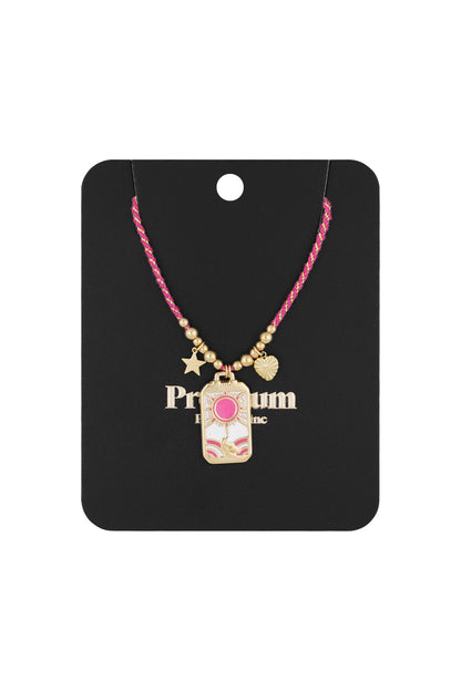 Eclipse Charm Necklace - Pink Gold kleur