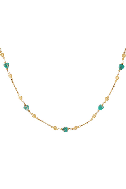 Omarm de liefde ketting - Groen en goudkleurig