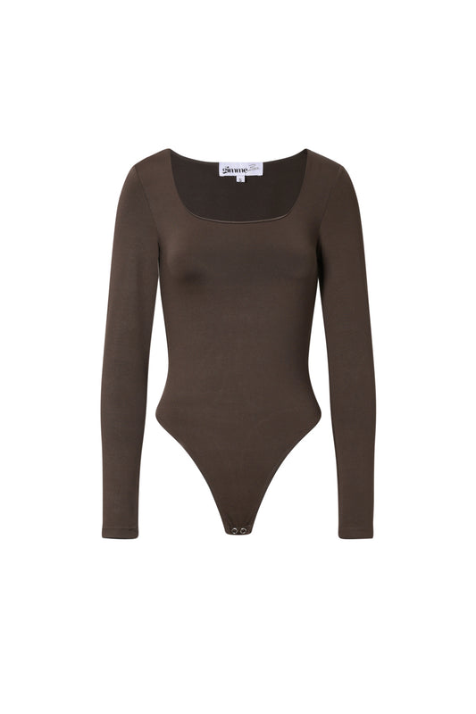 Gebreide Nylon Shapewear Bodysuit Basis Solide Kleur