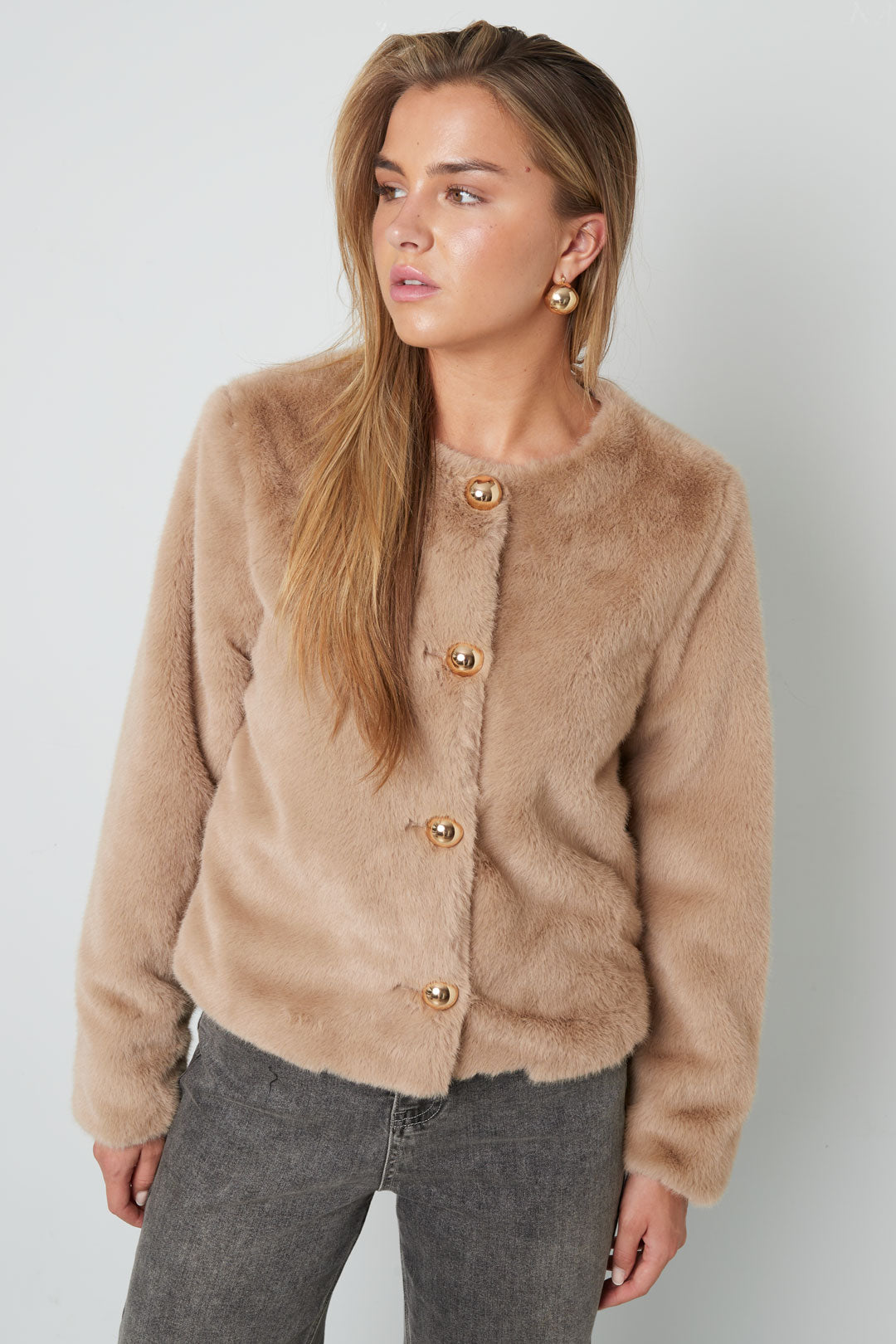 Woven Polyester Fiber Vrouwen Jas Elegant Solid Color Fall/Winter