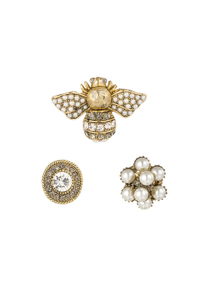 broches trio busy bee