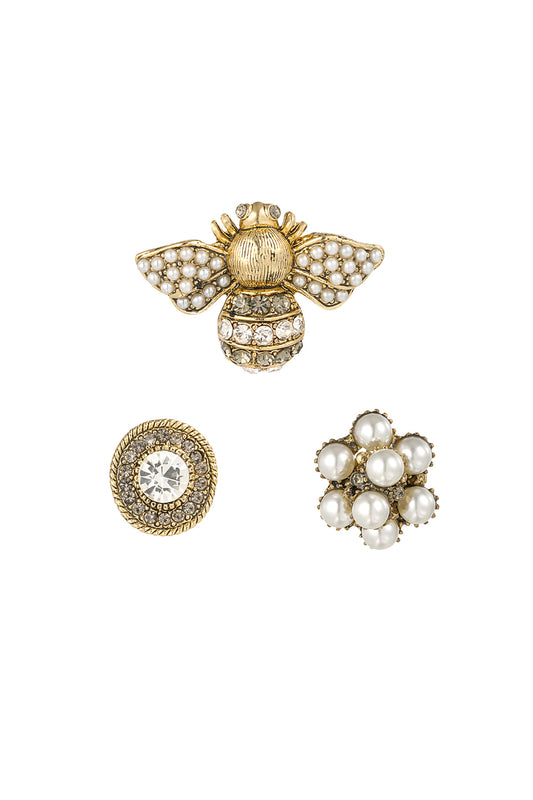 broches trio busy bee