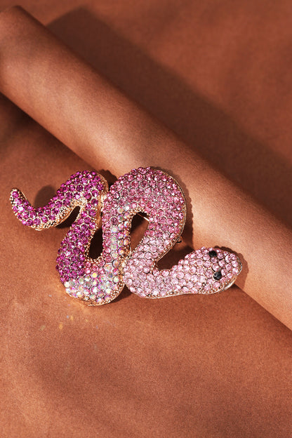 Slang Broche - Roze & Paars