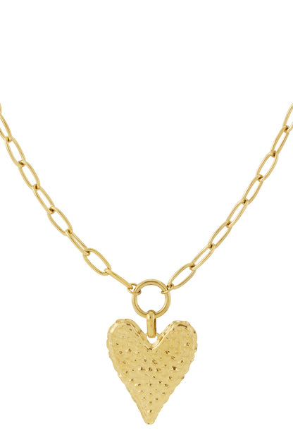 Dikke hartvormige lange ketting