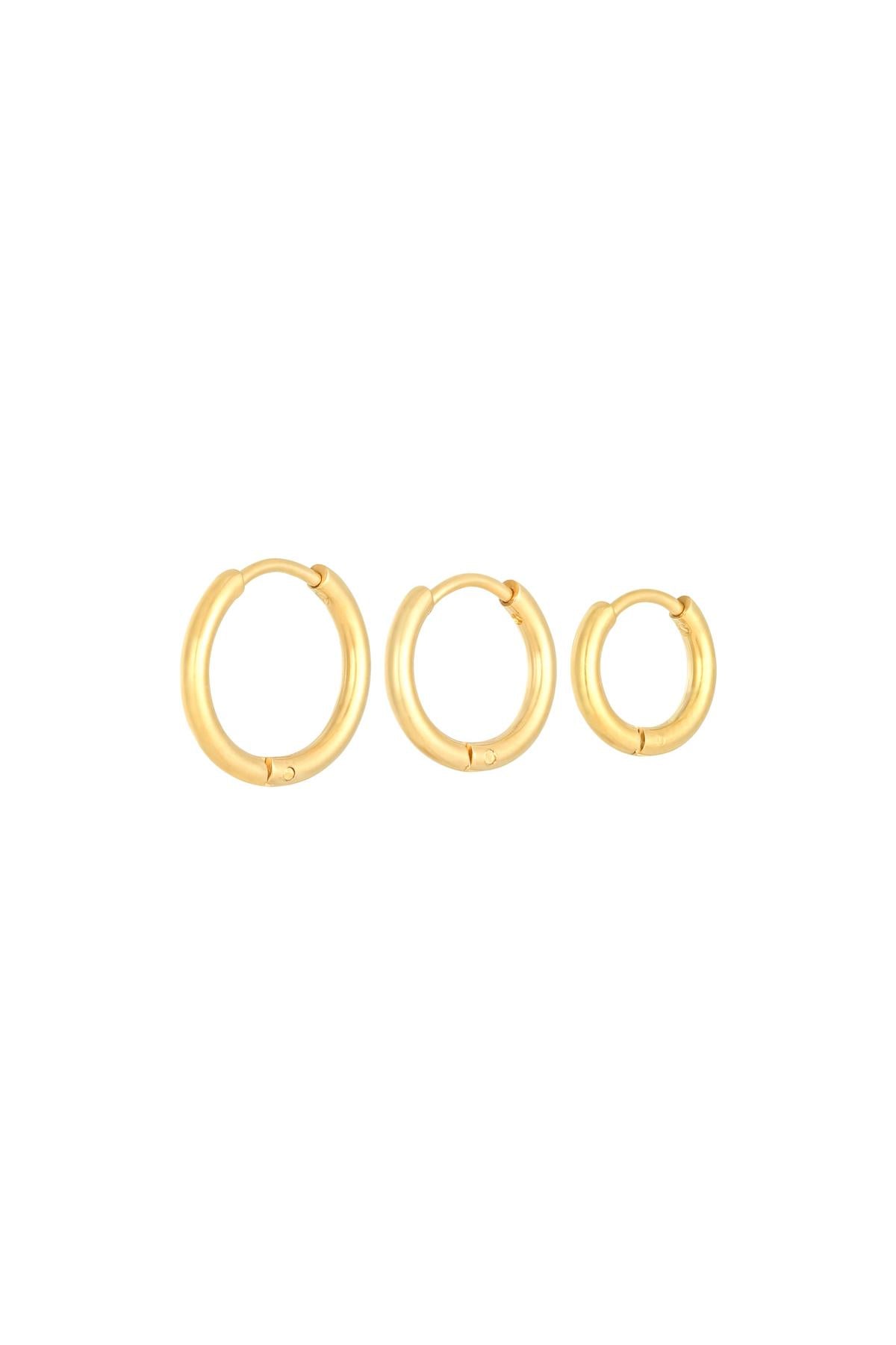 Oorbellen Set Little Hoops Stainless Steel