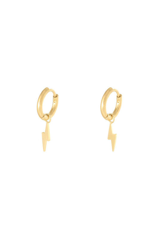 Oorbellen Bolt Goud kleur Stainless Steel