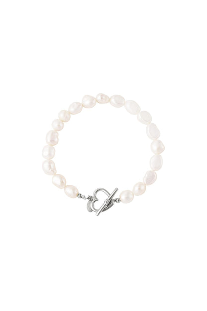 Armband parel hart sluiting Goud kleur Stainless Steel