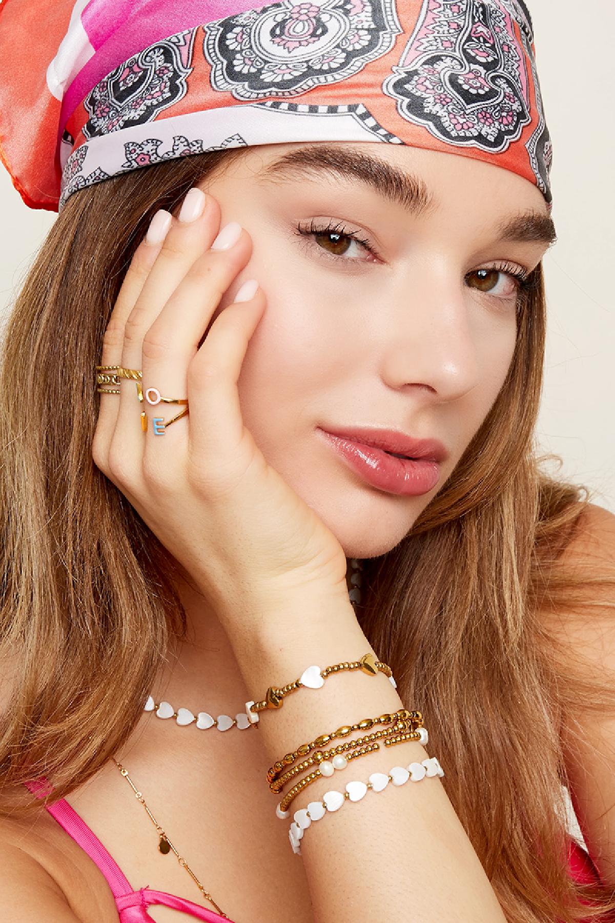 Hart armband - Strandcollectie Wit Goud kleur Schelpjes