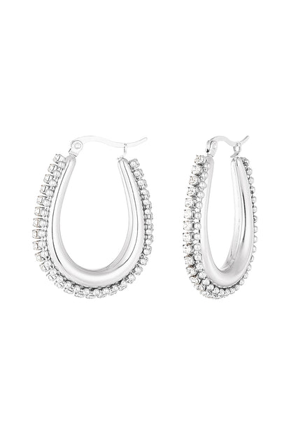 Stylish Statement Hoop Earrings in Silver and Gold