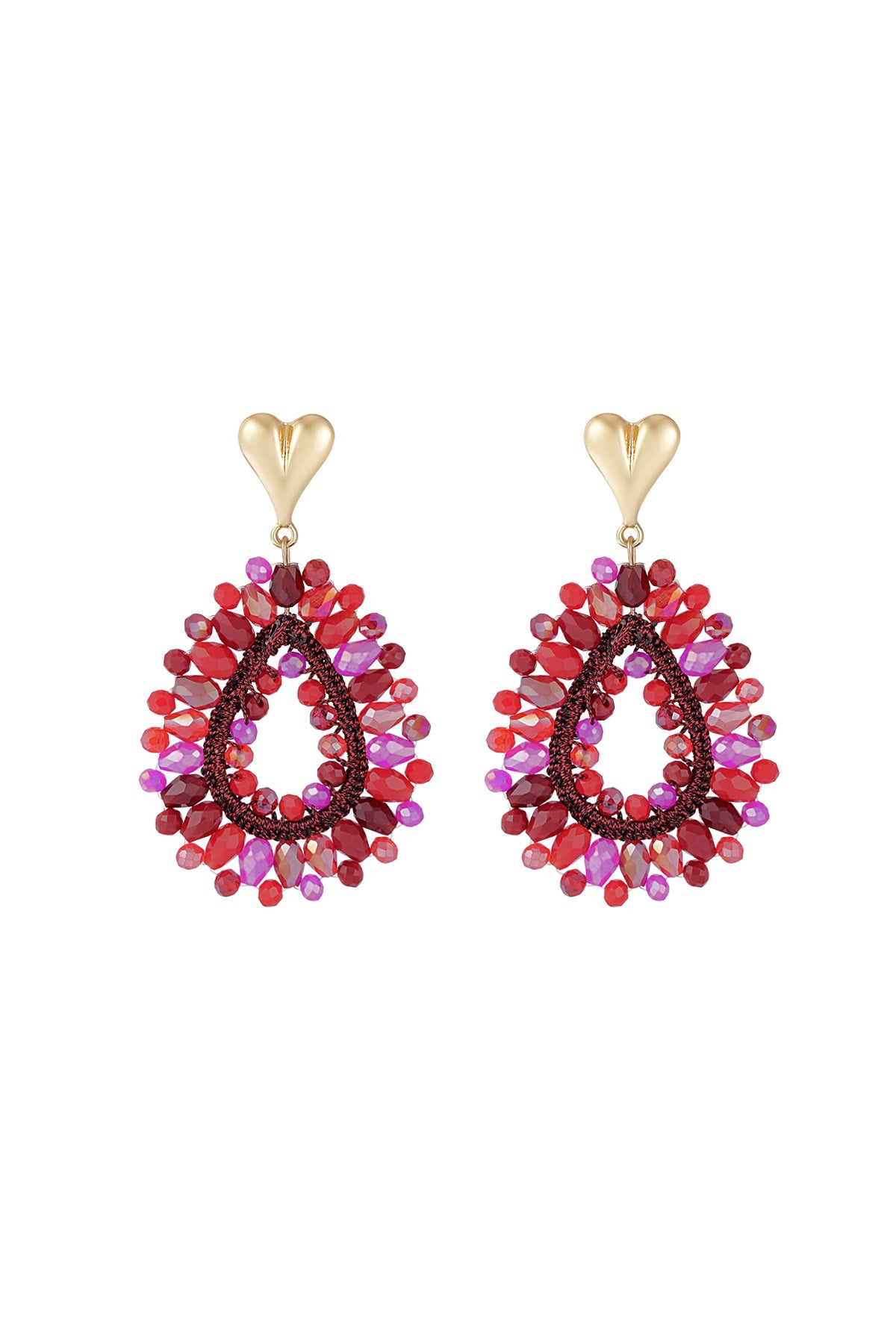 Beaded Love oorbellen