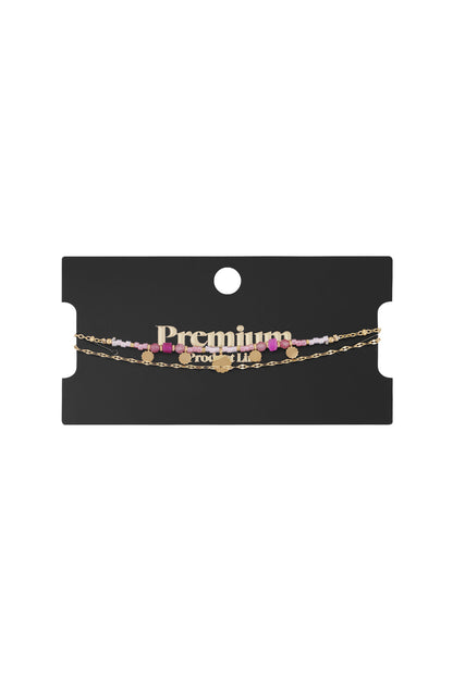 armband roze bedels