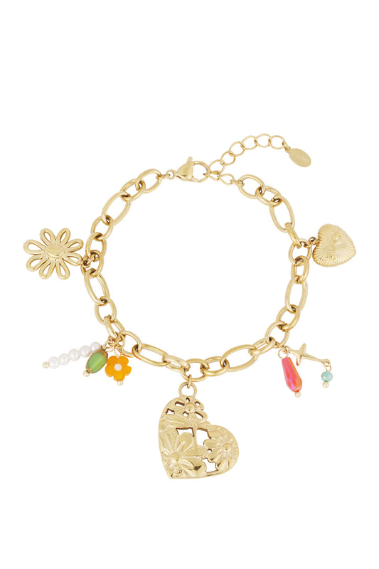 link armband met grote bedels