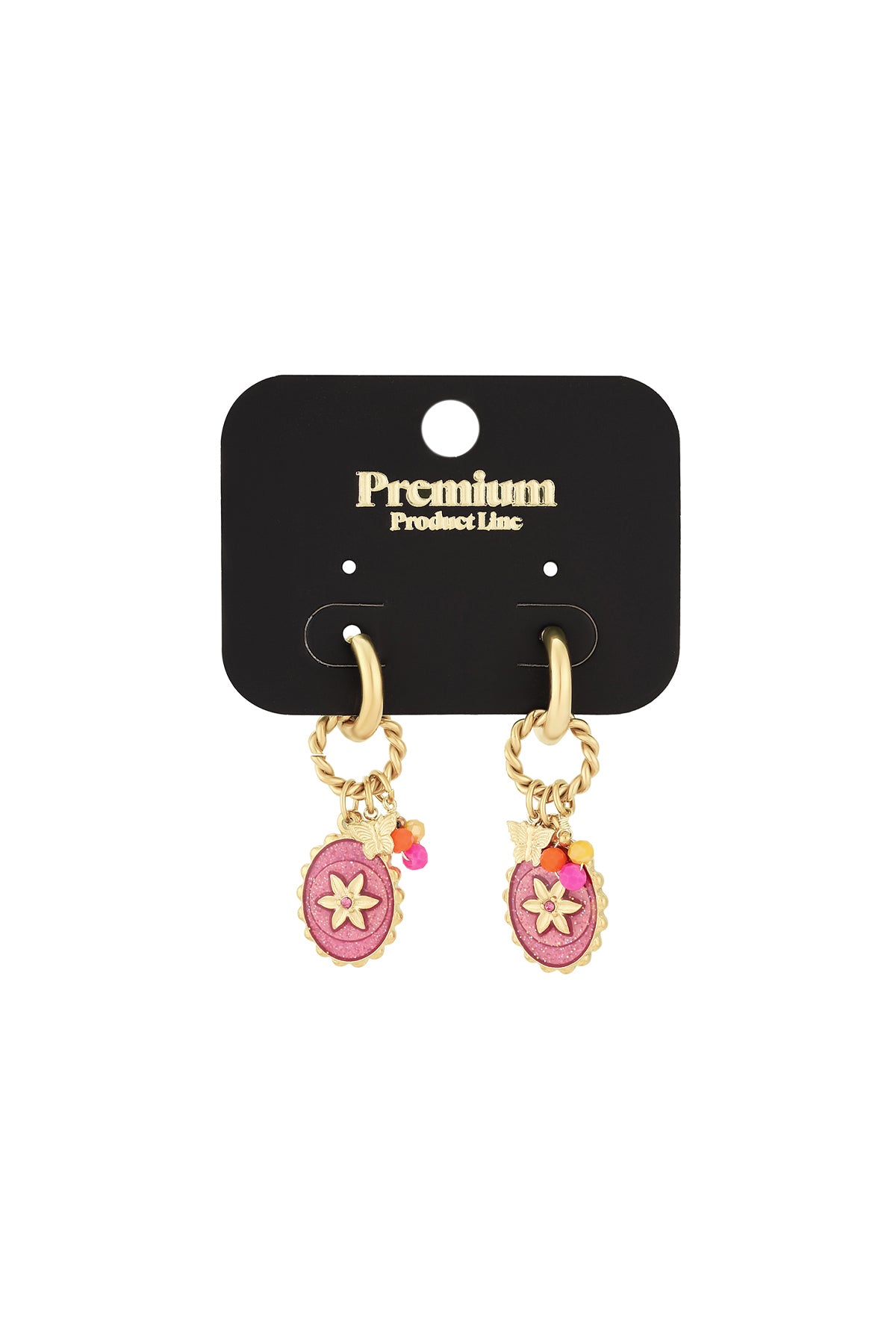 pink stardust oorbellen