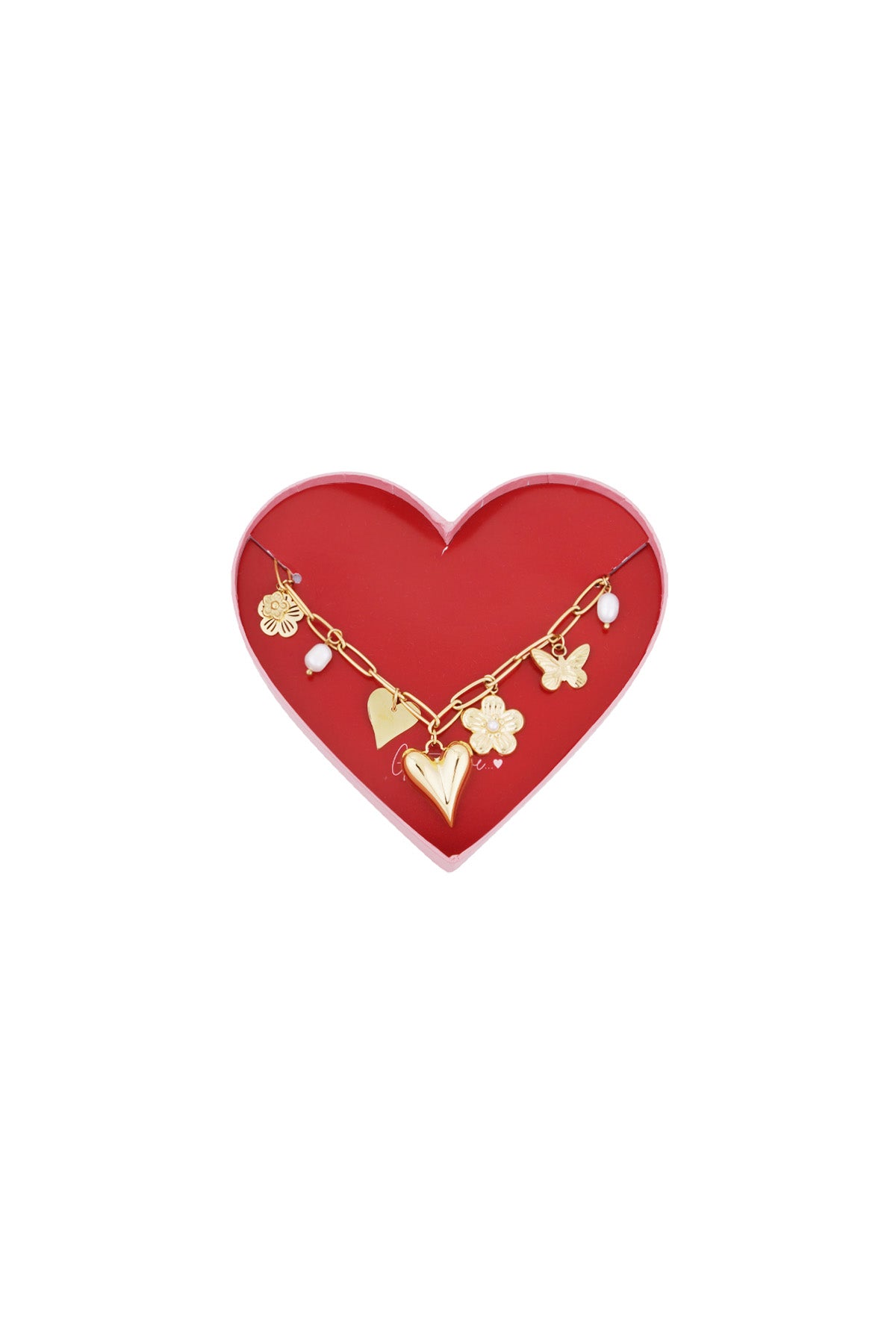 gift of love stainless steel schakel armband